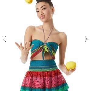 NWT Alice and Olivia Livia tie front halter top